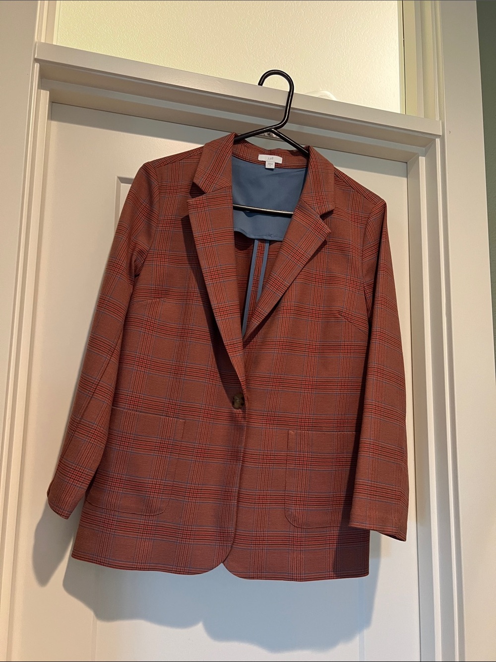 J. Jill Rust and Blue Plaid Blazer